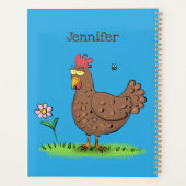 Grappig kippenbijtende witte cartoon planner (Achterkant)