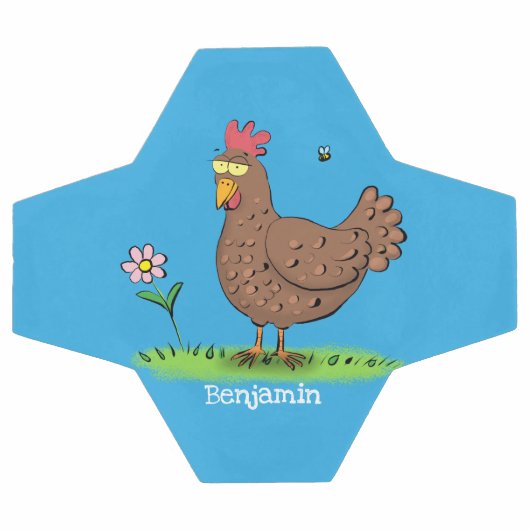 Grappig kippenbijtende witte cartoon voetbal (Enkel)