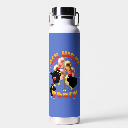 Grappig Kippenfeestje Kip Ontwerp Waterfles (Voorkant)