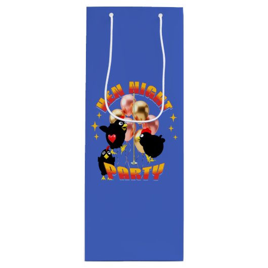 Grappig Kippenfeestje Kippen Design Wijn Cadeautas (Voorkant)