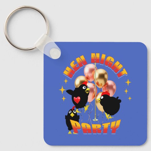 Grappig Kippenfeestje Kippen Ontwerp Sleutelhanger (Voorkant)