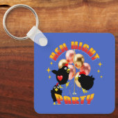 Grappig Kippenfeestje Kippen Ontwerp Sleutelhanger (Voorkant)