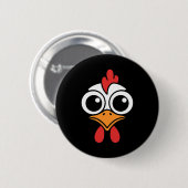 Grappig Kippengezicht Grote Ogen Cartoon Haan Hol Ronde Button 5,7 Cm (Voorkant /achterkant)