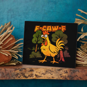 Grappig kippenontwerp – F-CAW-F Cartoon Animal Hum Fotoplaat
