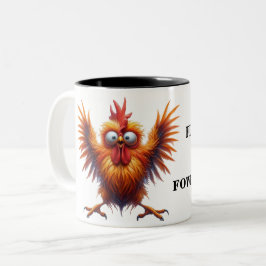Grappig kippensarcasme tweekleurige koffiemok