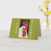 Grappig kippenverjaardagskaart van ons allemaal kaart (Gele Bloem)