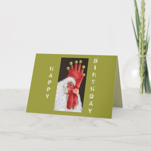 Grappig kippenverjaardagskaart van ons allemaal kaart (Voorkant)
