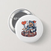 Grappig Kippenvoer Grappige Uitdrukking Ronde Button 5,7 Cm (Voorkant /achterkant)