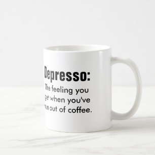 Grappig kist quote: Depresso Koffiemok