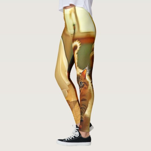 Grappig Kitten Spooky Friend Design Leggings (Links)