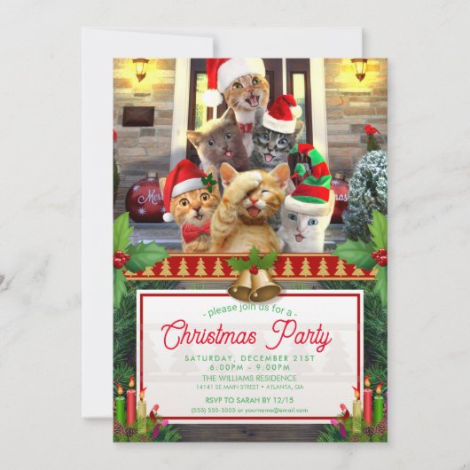 Grappig kittens op kerstdag. kaart (Voorkant)