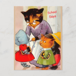 Grappig Kittens set for School. Briefkaart
