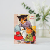 Grappig  Kittens set for School. Briefkaart (Staand voorkant)