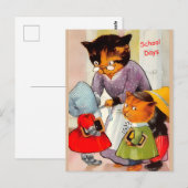 Grappig  Kittens set for School. Briefkaart (Voorkant / Achterkant)