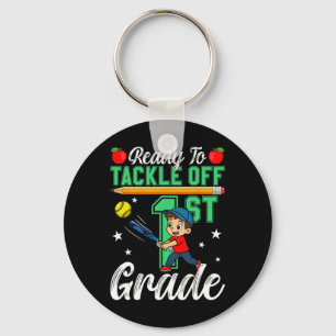 Grappig klaar om de 1e klas te tackelen Zachte Ck Sleutelhanger