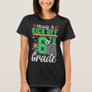 Grappig klaar om het 6e leerjaar voetbal terug naa t-shirt