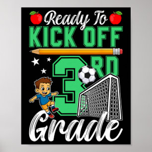 Grappig klaar om het derde leerjaar voetbal terug poster