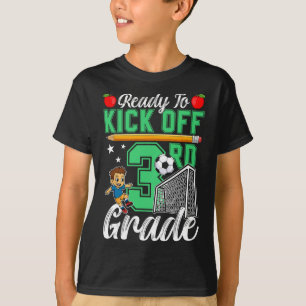 Grappig klaar om het derde leerjaar voetbal terug t-shirt