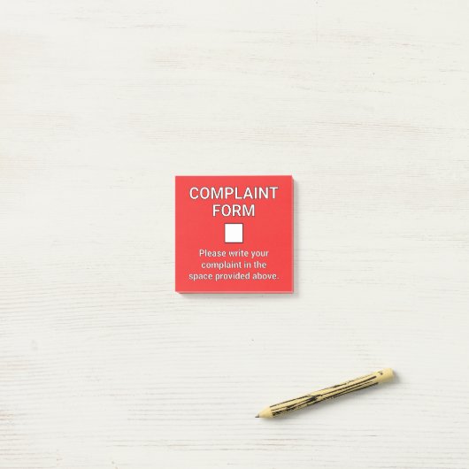 Grappig Klachtenformulier Post-it® Notes (Op bureau)
