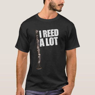 Grappig klarinet woordspeling Ik Reed Lees veel kl T-shirt