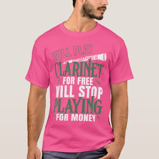 Grappig klarinettist Marching Band Orchestra T-shirt (Voorkant)