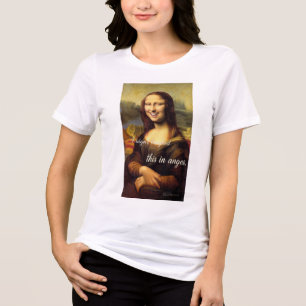 Grappig Klassiek Kunst Mona Lisa Glimlach Parodie Tri-Blend Shirt