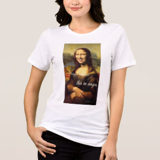 Grappig Klassiek Kunst Mona Lisa Glimlach Parodie  Tri-Blend Shirt