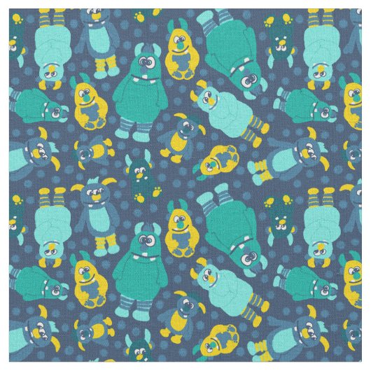 Grappig klein Cartoon monsters jongens patroon Stof (Close Up)