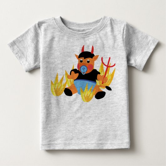 Grappig Klein Duivel Baby T-Shirt - Cute Rood (Voorkant)