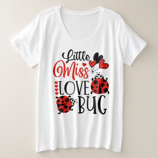Grappig klein Miss Love Bug Schattigee Valentijnsd Grote Maat T-shirt (Design voorkant)