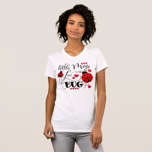 Grappig klein Miss Love Bug Schattigee Valentijnsd T-shirt (Voorkant volledig)