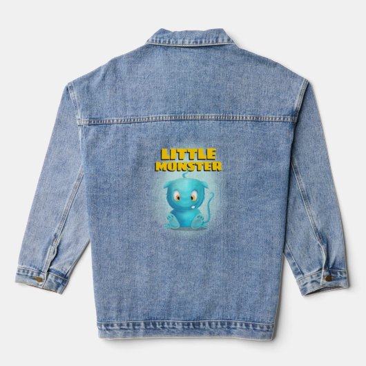 Grappig klein monster denim jacket (Achterkant)