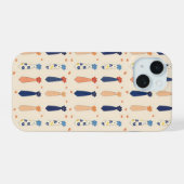 Grappig klein Stropdassen patroon iPhone 15 Case (Achterkant horizontaal)