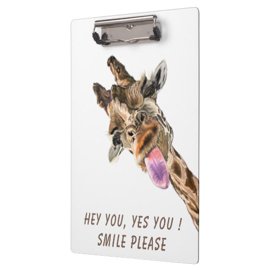 Grappig Klembord Speelse Giraffe - Smile (Links)