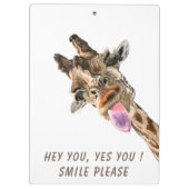 Grappig Klembord Speelse Giraffe - Smile (Achterkant)