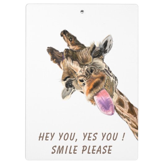 Grappig Klembord Speelse Giraffe - Smile (Achterkant)