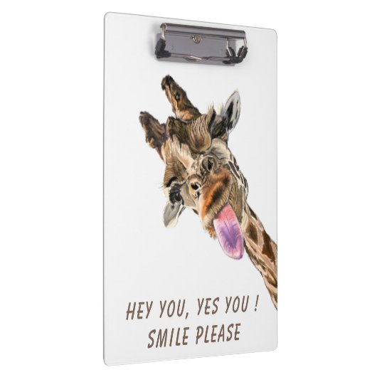 Grappig Klembord Speelse Giraffe - Smile (Rechts)