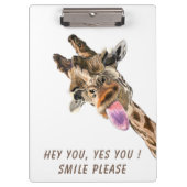 Grappig Klembord Speelse Giraffe - Smile (Voorkant)