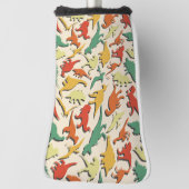 Grappig kleurig patroon dino-komische dinosaurus golfheadcover (Draai 90)