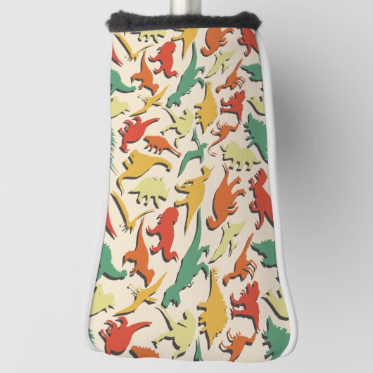 Grappig kleurig patroon dino-komische dinosaurus golfheadcover (Draai 90)