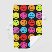 Grappig kleurige gezichten golfhanddoek (Insitu)
