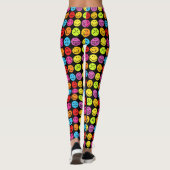 Grappig kleurige gezichten leggings (Achterkant)