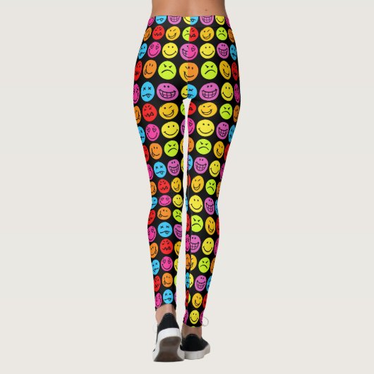 Grappig kleurige gezichten leggings (Achterkant)