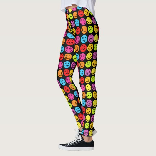 Grappig kleurige gezichten leggings (Links)