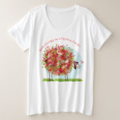 Grappig Kleurrijk Bloemen Boeket Lamb Grote Maat T-shirt (Design voorkant)