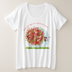 Grappig Kleurrijk Bloemen Boeket Lamb Grote Maat T-shirt