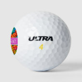 Grappig Kleurrijk Bloempatroon Monogram Golfballen (Logo)