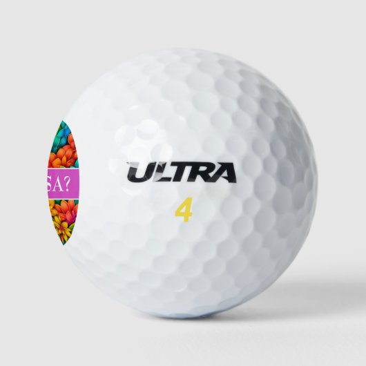 Grappig Kleurrijk Bloempatroon Monogram Golfballen (Logo)