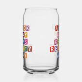 Grappig kleurrijk boek liefhebber Drink Blikvorm Glas (Links)