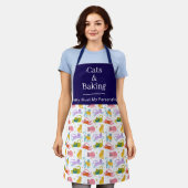Grappig Kleurrijk Boho Woestijnkattenpatroon Schor Schort (Gedragen)